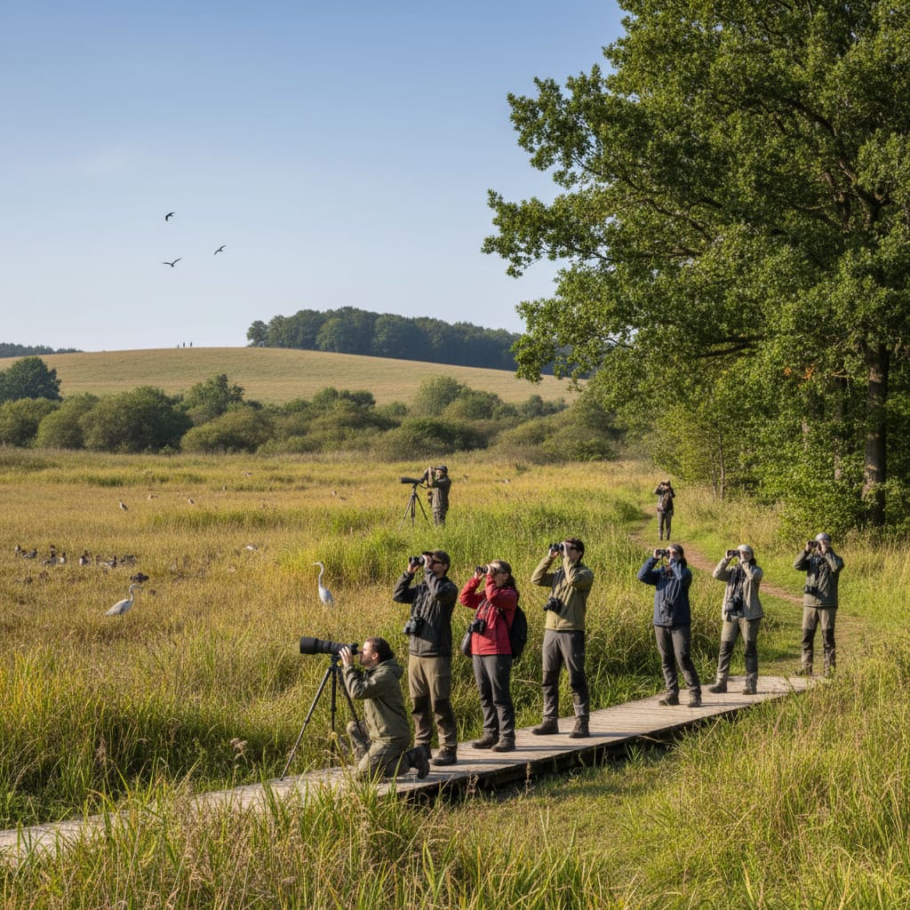 Birdwatching-Aktivitäten in Feuchtgebieten und Wäldern